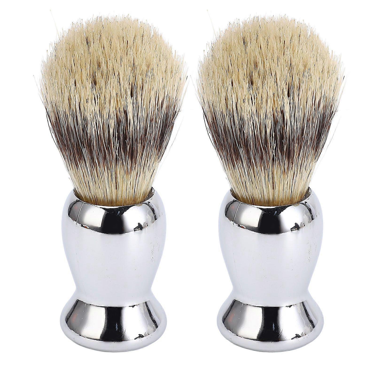 2pcs Shaving Brush Long Soft Dense Brush Hair Men Foaming Cream Foam Shaving Beard Brush with Handle