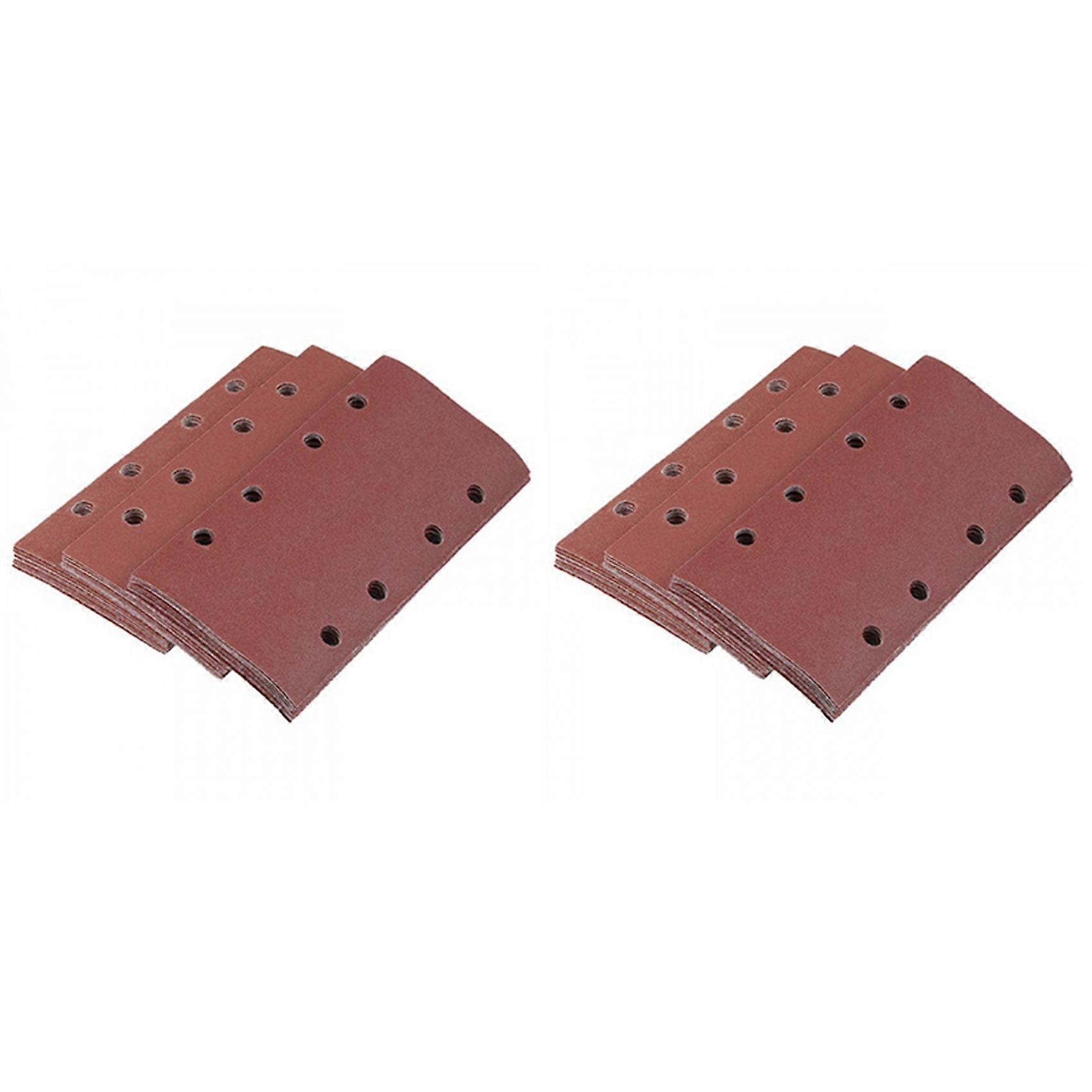 60 Pcs Sanding Pads, Sanding Paper Hook and Loop Sand Sheet 95X185mm Punched 8 Holes Grits 80/120/18