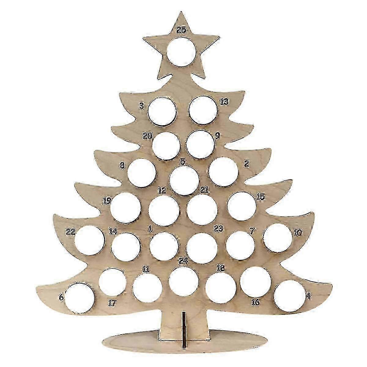 Timber Christmas Countdown Calendar with Tree Decor and Chocolate Holder
