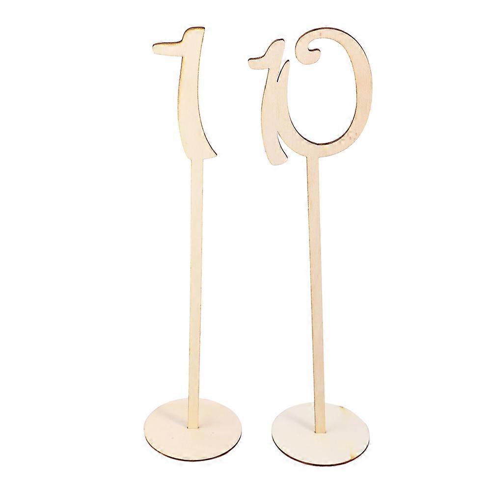 Table Numbers Wooden Rectangular for Anniversary Khaki Bamboo Marking 25Pcs