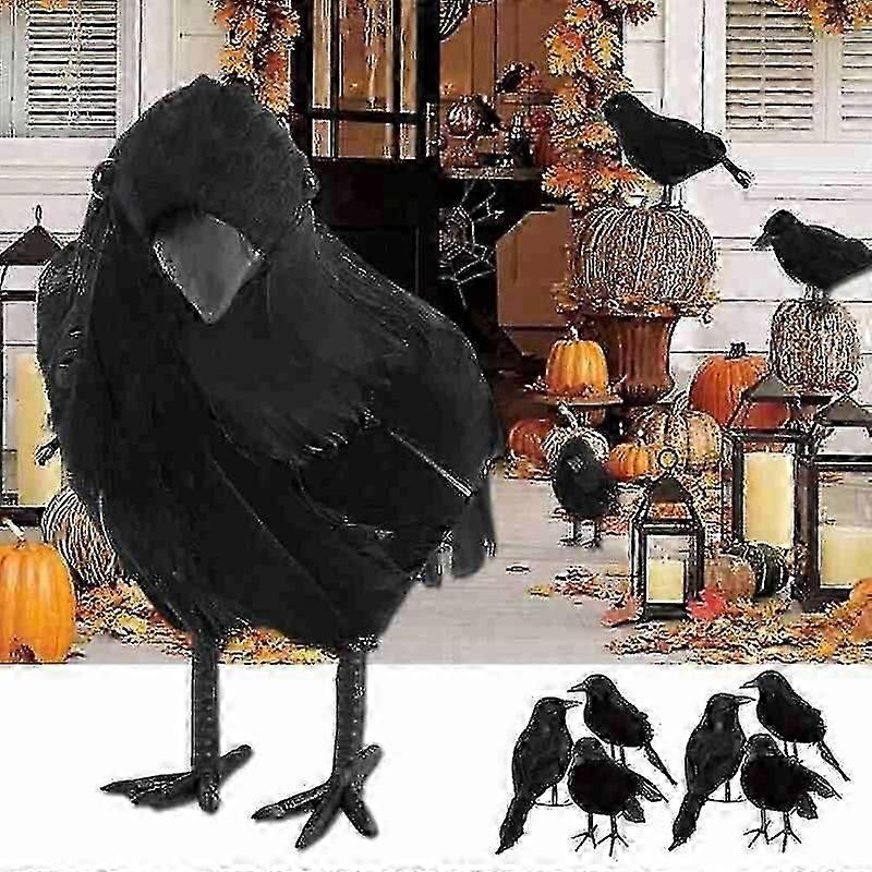 Barsinfi Halloween Simulation Crow Ornament Black Artificial Crow Ornament