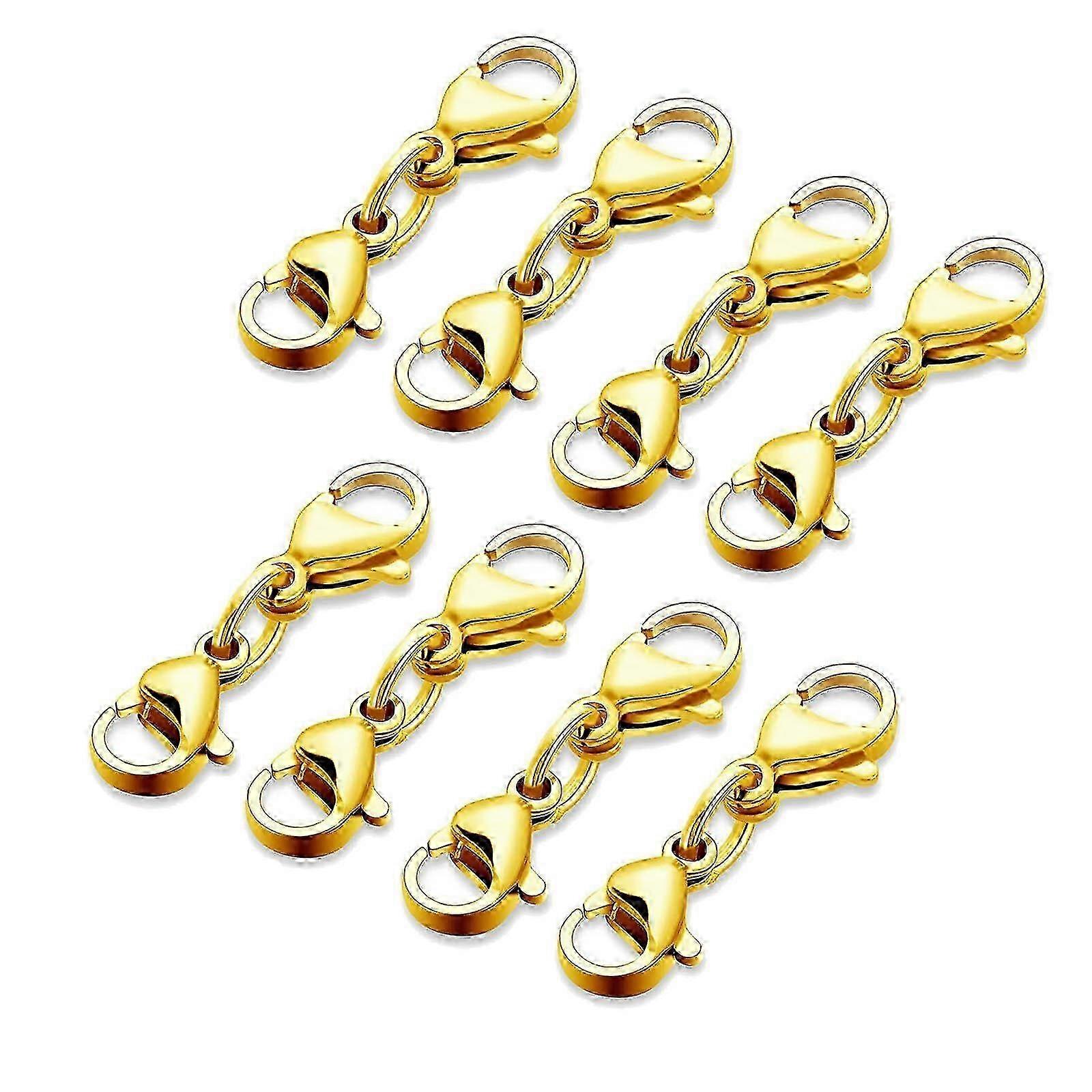8 Pieces Double Lobster Clasps Double Head Design Necklace Clasps And Closure Extenders Double Opening Jewelry Clasps Gold