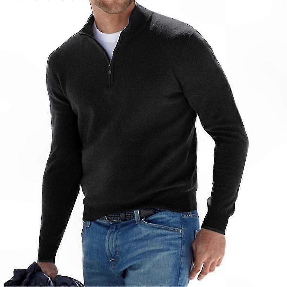Slim Fit Long Sleeve Zip Neck Pullover Shirts for Men