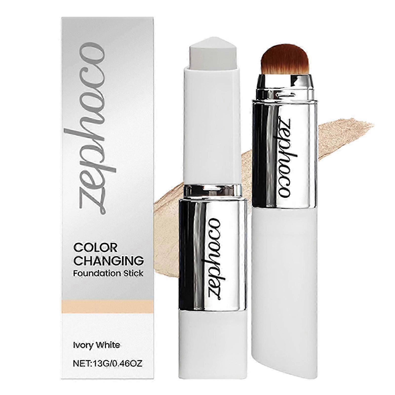 2 in 1 Color Changing Foundation-Stick, Medium to Full Coverage Dewy Finish Base Makeup, for Everyday Maskup