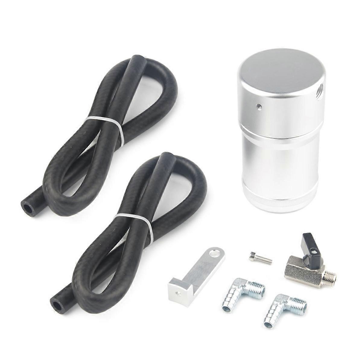 Car Oil Catch Can Kit for -150 3.7L/4.6L/5.0L/5.4L/6.2L Silver