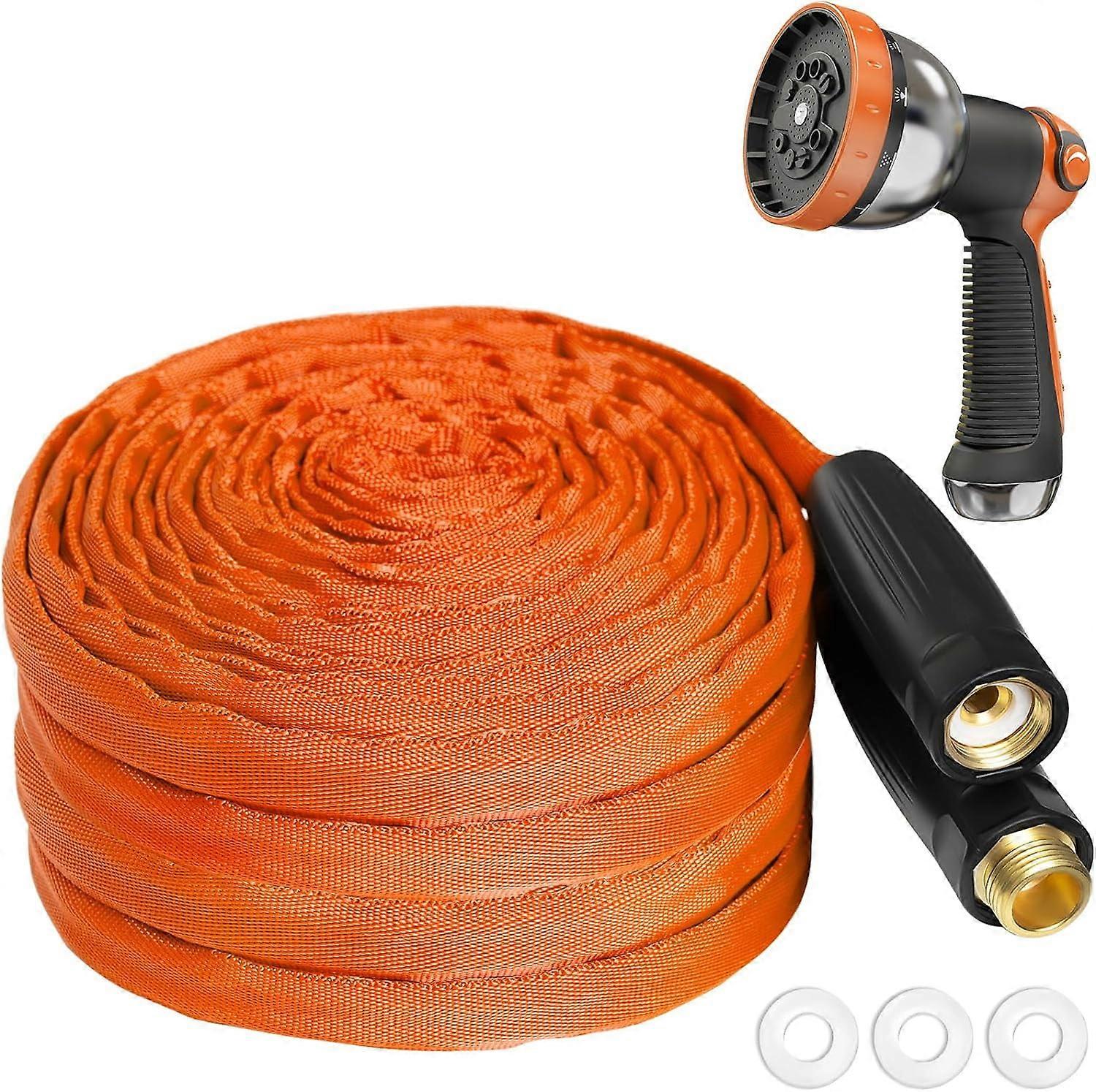 Garden Hose 75ft TPE Material, 10 Patterns Sprayer Nozzle, Flexible & Durable, Brass Fittings, Drinking Water Safe