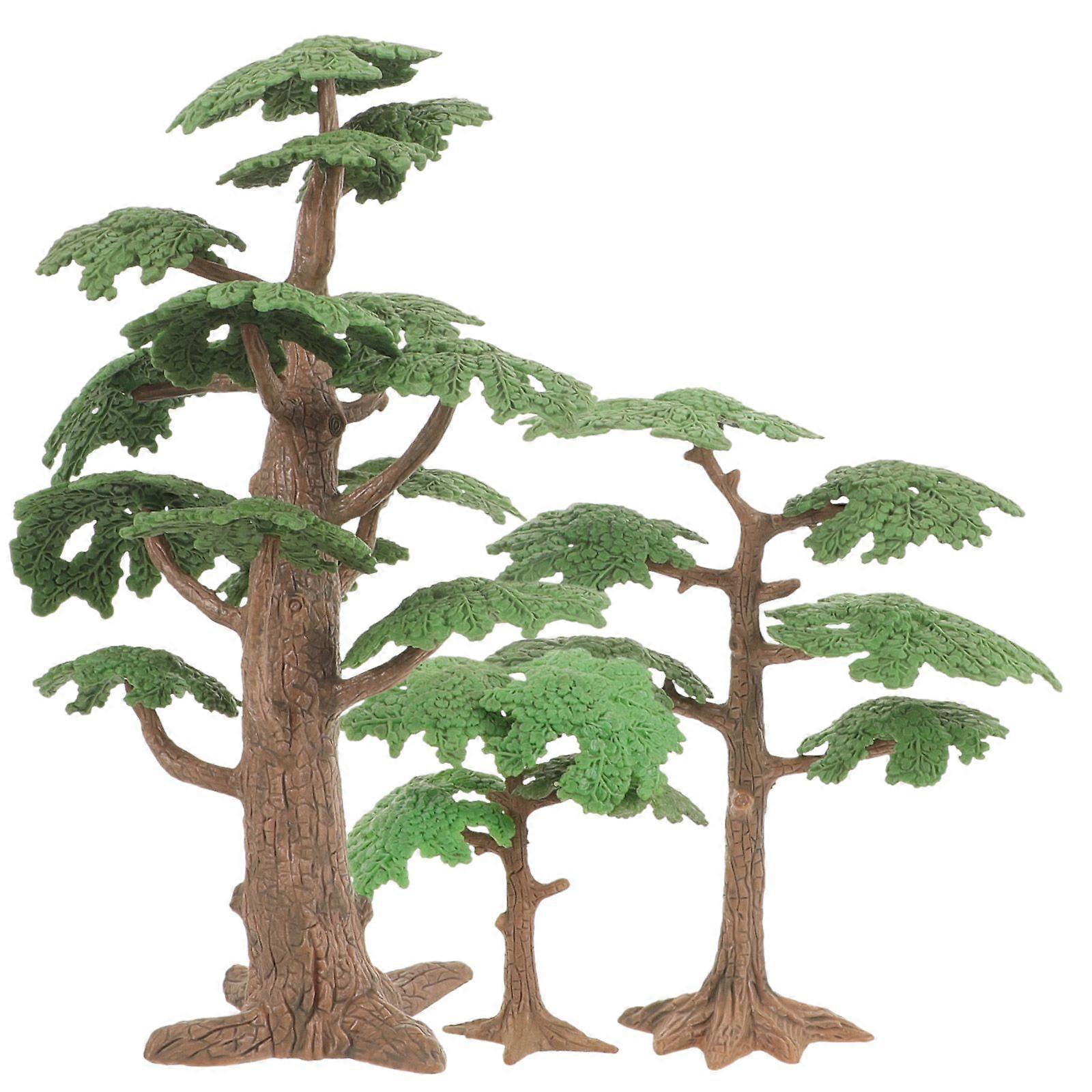 3pcs Miniature Tree Model Tabletop Tree Model Micro Scenery Diy Simulation Tree Decor