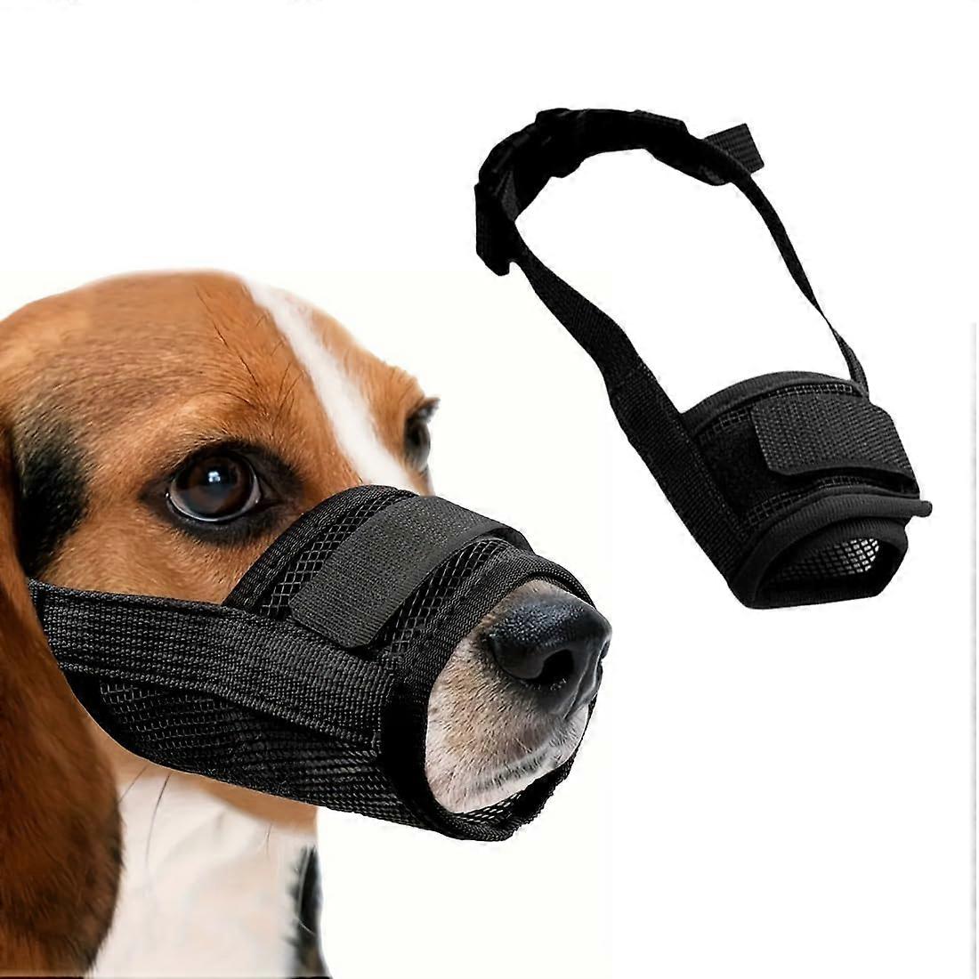 Dog Muzzle For Short Snout Dogs, Anti Bark Nylon Muzzle With Adjustable Loop And Soft Pad, Training Muzzle For Barking
