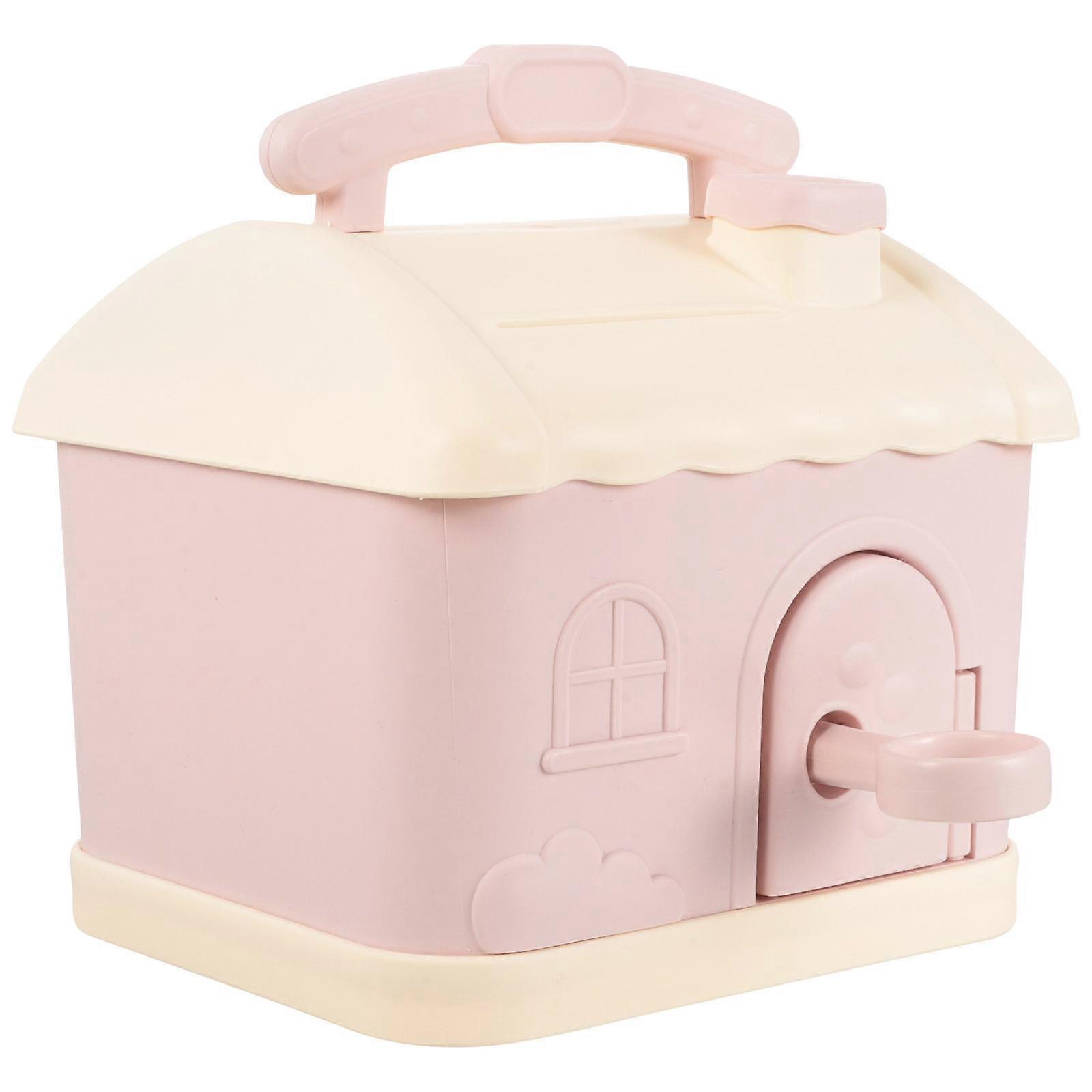Cottage Coin Bank Piggy Bank with Key for Kids Home Use 2Pcs