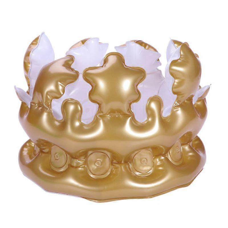Kids Inflatable Crown Toy for Party Use Golden Blow Up Decoration