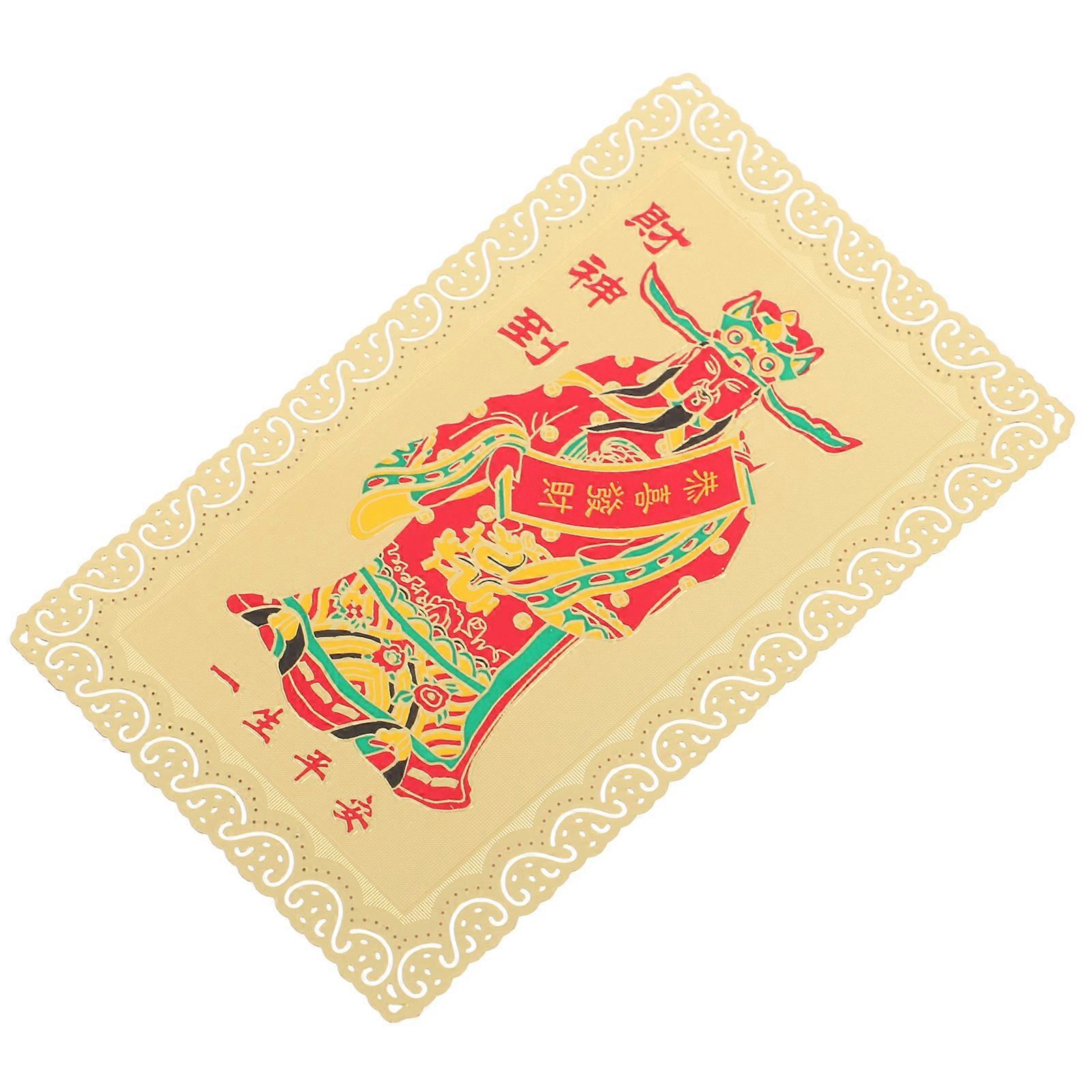 Chinese Style Amulet Card for Protection with 5Pcs Colored Alloy Cards