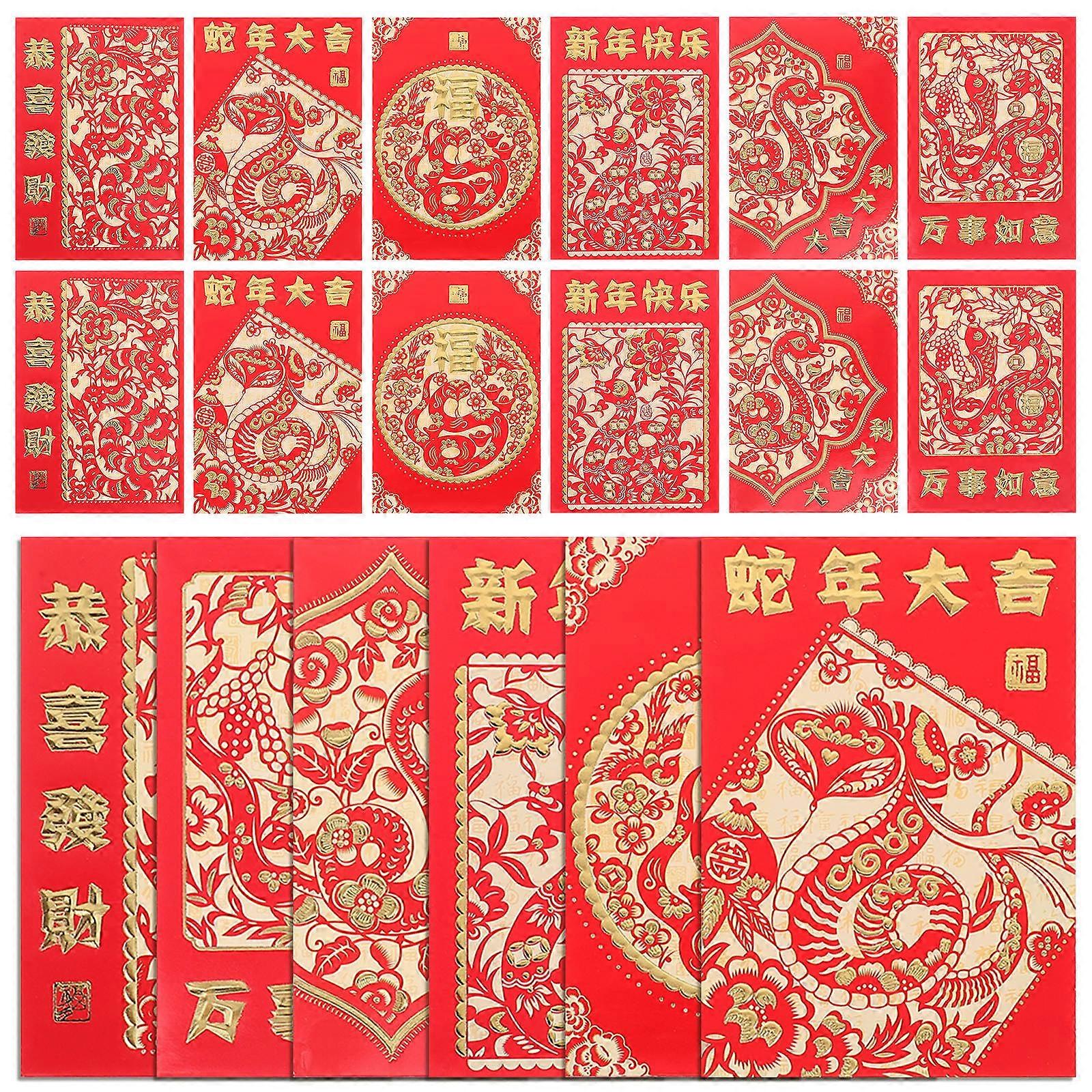 Chinese Style Red Envelope Money Packet for New Year Party 144Pcs Paper Envelopes