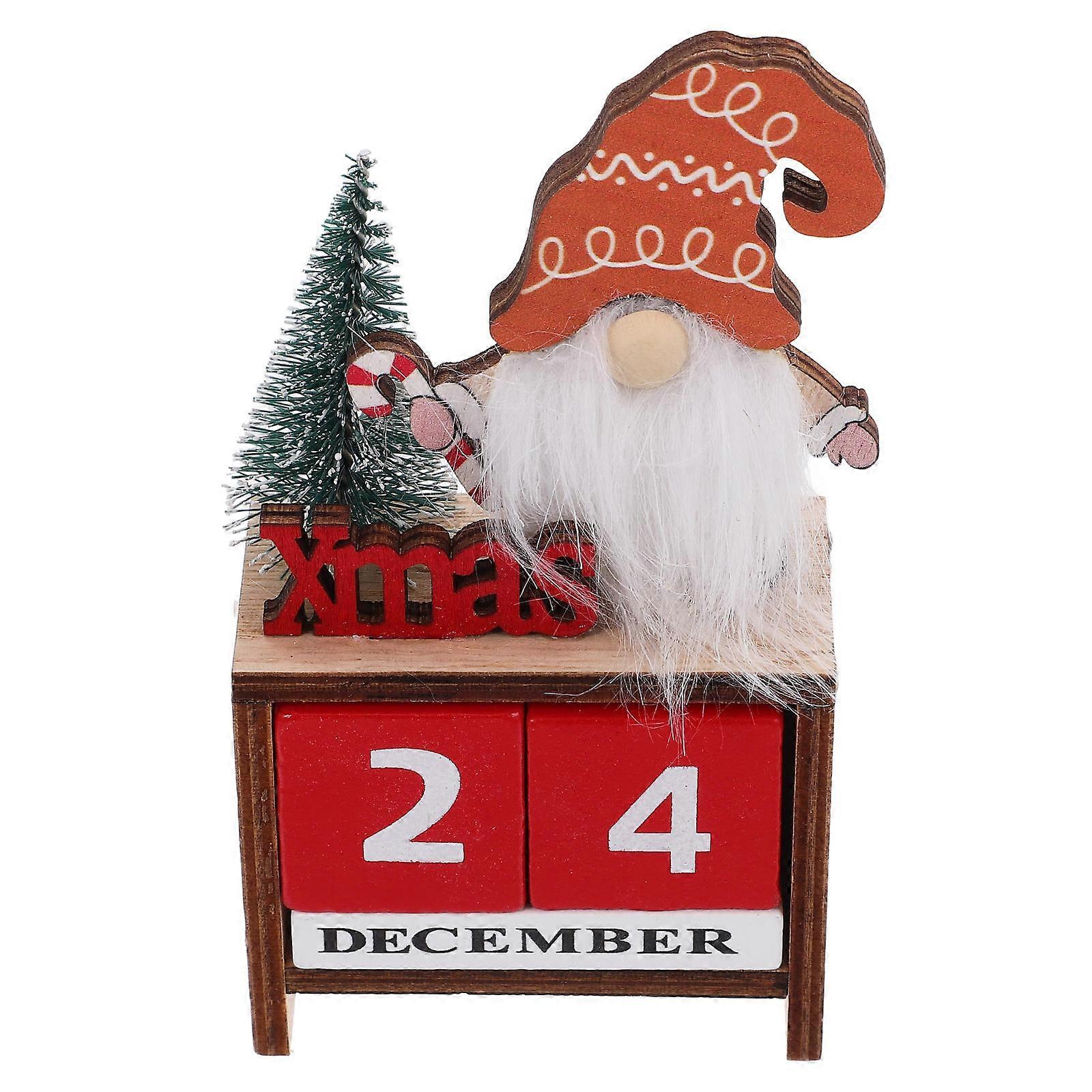 Wooden Desktop Calendar Christmas Blocks Calendar for Reminding 3Pcs