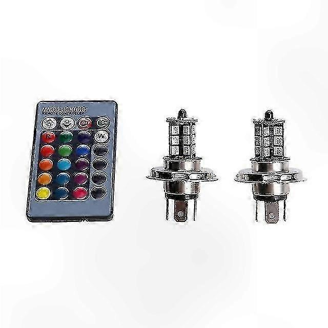Dual RGB LED Vehicle Interior Lamps with Remote Control for Multiple Bulb Sizes