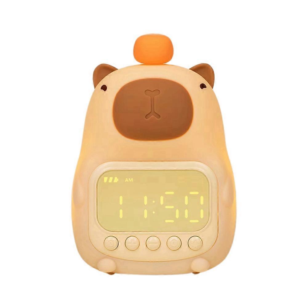 Capybara Themed Bedside LED Snooze Clock,Rechargeable Nightlight,Touch Control-the Perfectgift for Students and Children