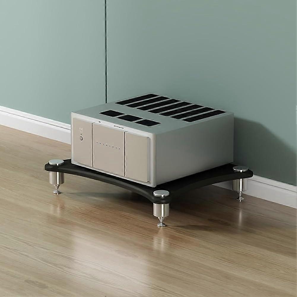 AV Media Stand Floorstanding Gaming Console Shelf Black 48x60x10 cm HeavyDuty Stereo Rack Server Rack