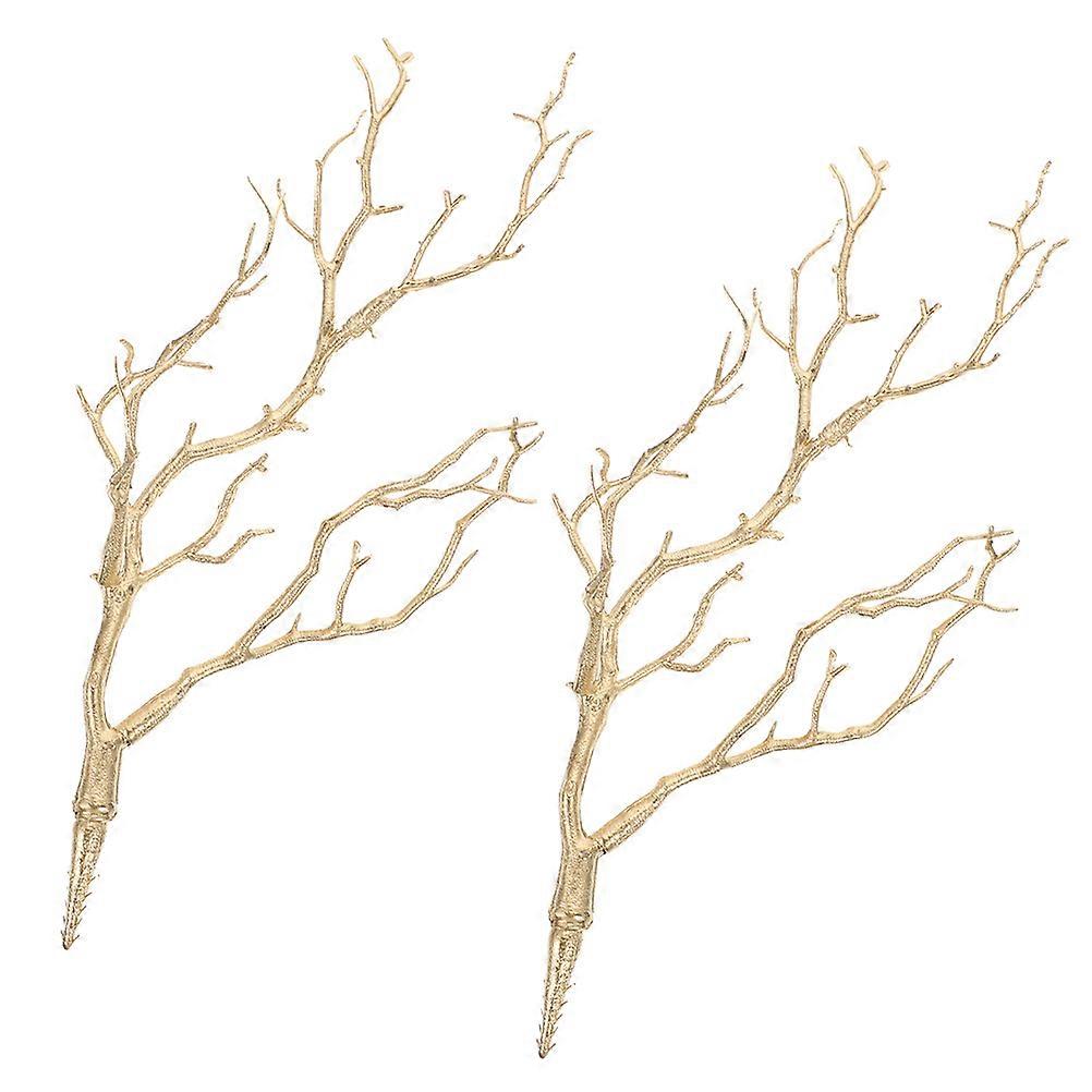 Decorative Branches Plastic Tree Branches for Decor 10Pcs Golden Ornaments