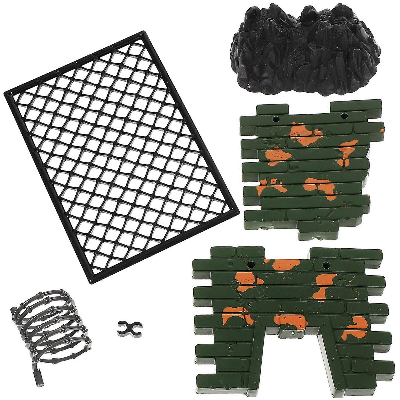 Military Playing Set Barricade Model Toy for Kids 5Sets Assorted Color Plastic