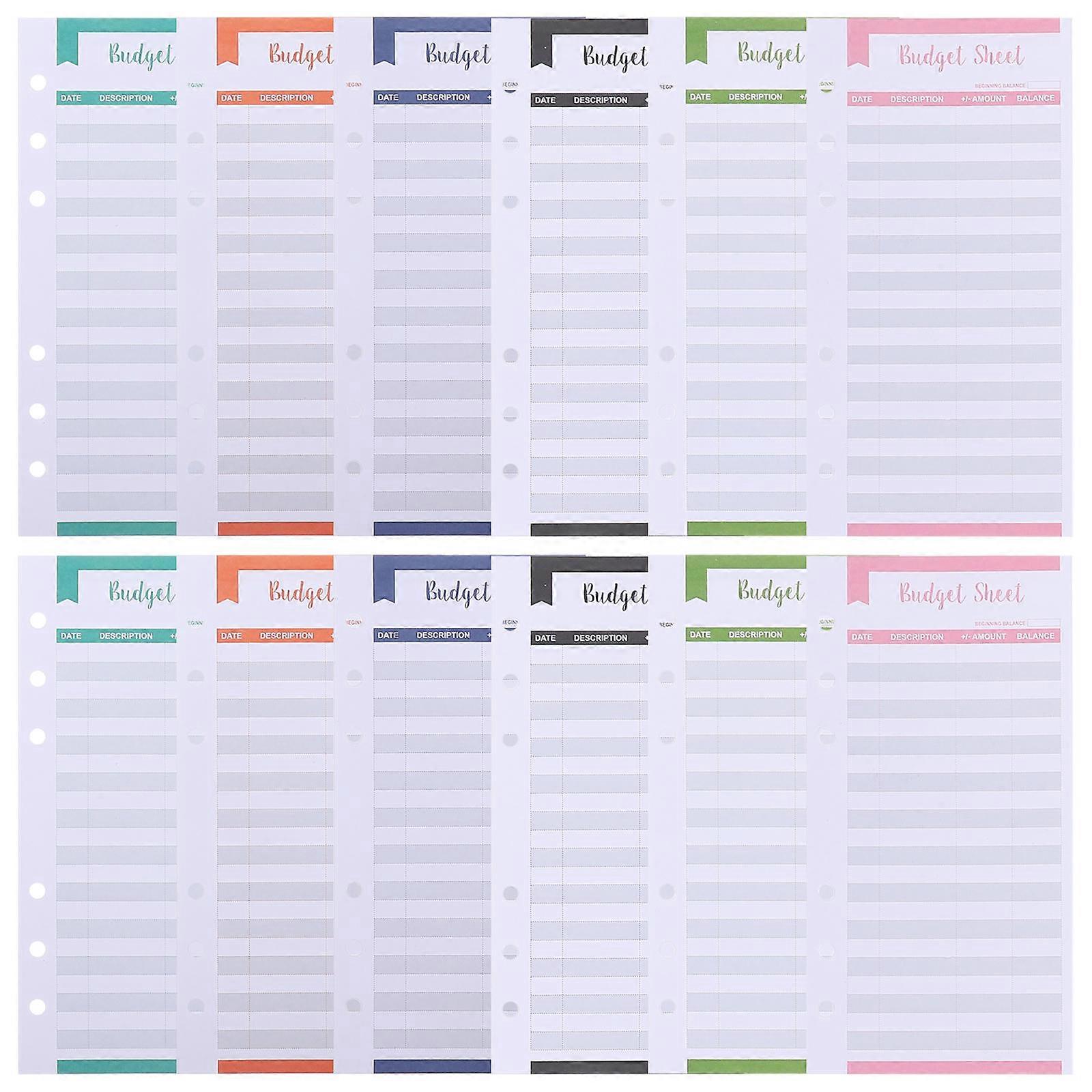 Budget Sheet Expense Budget Sheets for Home Use 80Pcs Assorted Colors