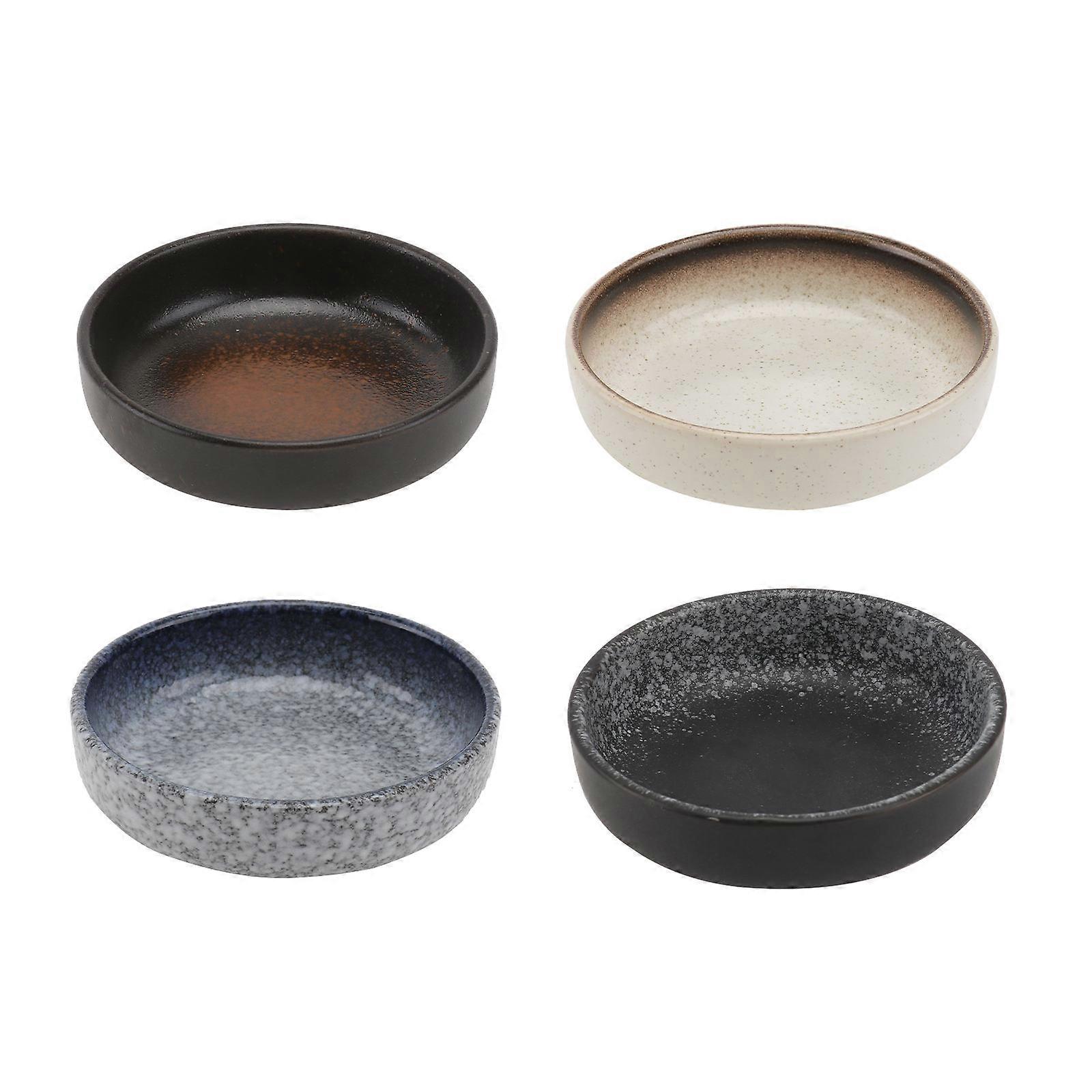 Appetizer Plate Ceramic Small Plates for Home Use 8Pcs Assorted Colors