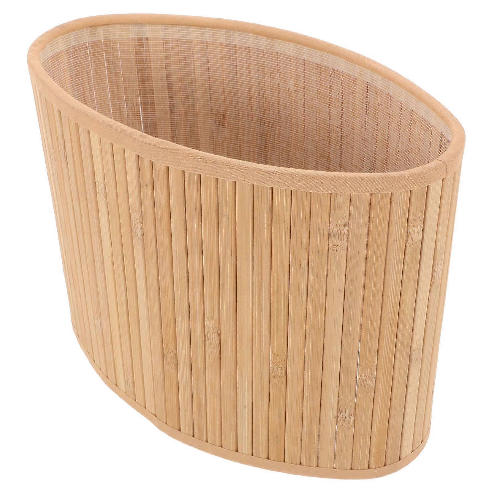 2Pcs Bamboo Desk Lamp Shades for Home Use Oval Shape Woven Lampshades