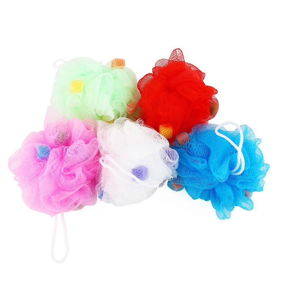 Durable Bath Scrubber Balls Assorted Color For Human Body Care 3 Packs 10Pcs Round Shape