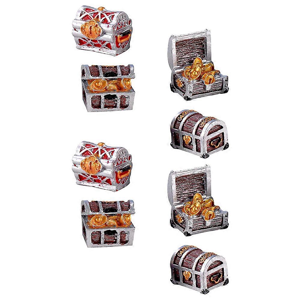 Miniature Aquatic Decor For Desktop Aquariums With Various Treasure Box Models 16 Pcs Decoration