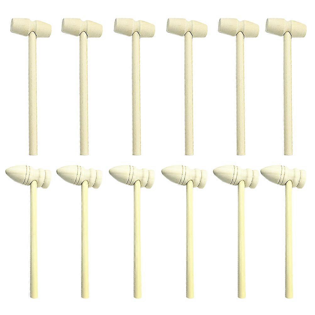 Crab Mallet Wooden Mini Hammers for Children 2Sets 24 Pieces
