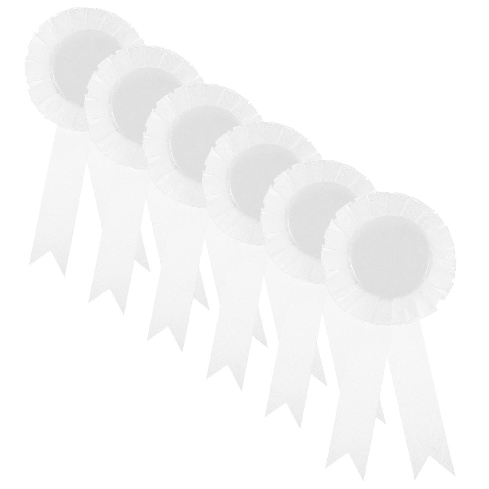 DIY Ribbon Badge Award Ribbon for Decoration 12Pcs White with Pin