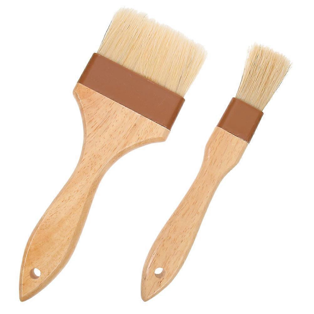 Cooking Brush Set 2Pcs Kitchen Oil Brush Suitable For Indoor Cooking Ergonomic Handle Multi Color Design For Baking