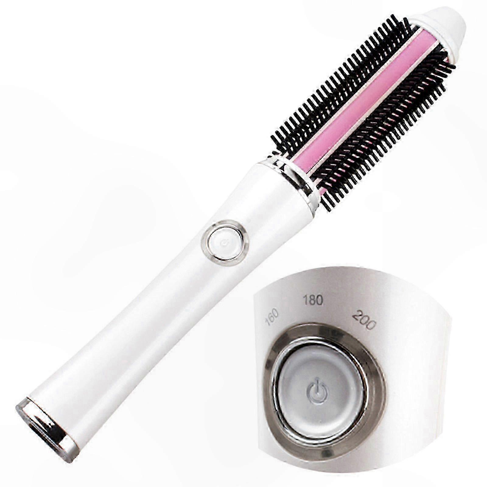 Rechargeable Cordless Heated Brush for Hair Styling Travel Friendly Round Curling Tool Portable Mini Styler for Salon Quality Curls