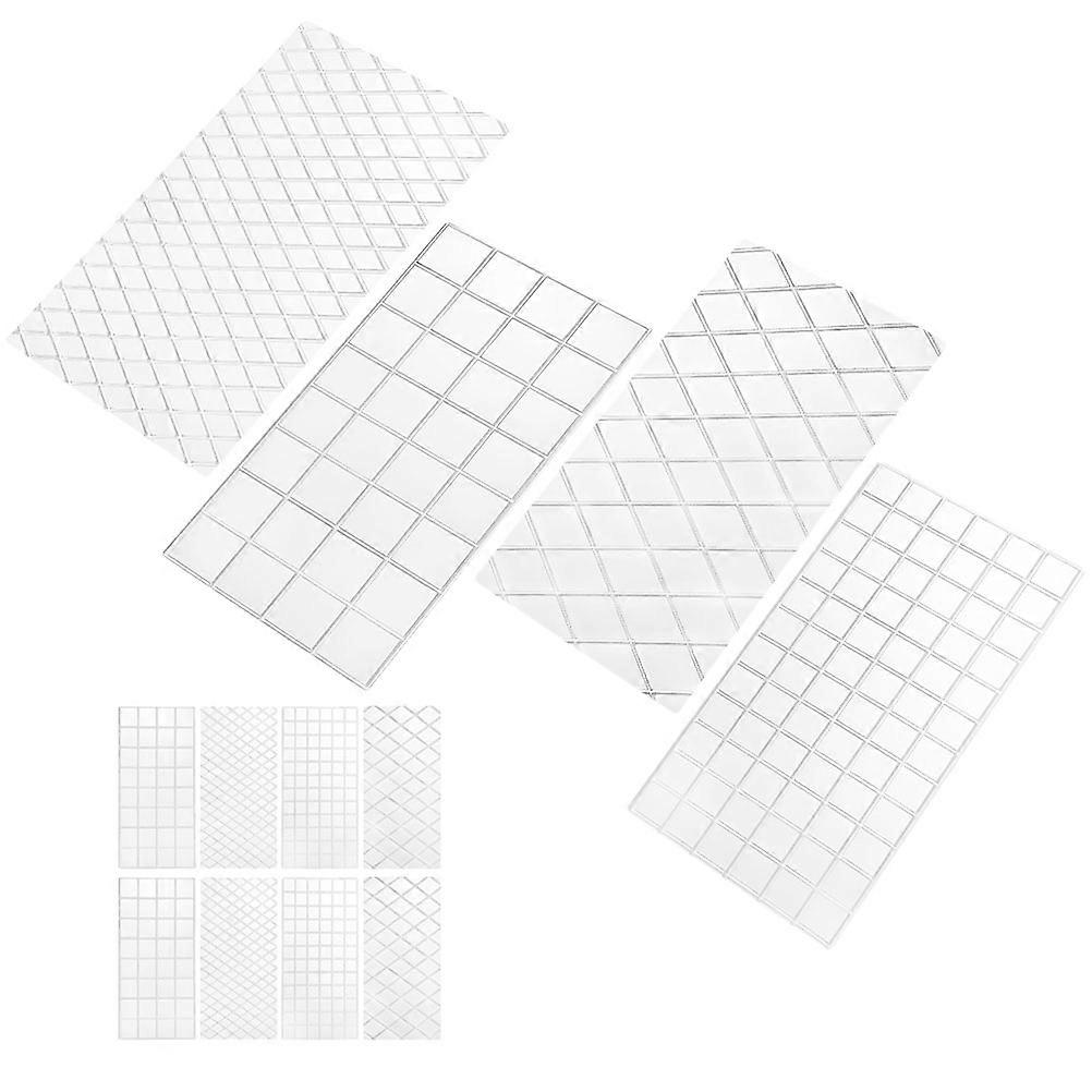 Cake Decorating Fondant Stamp Mold Diy Design Rectangular Shape Plastic Material 12Pcs