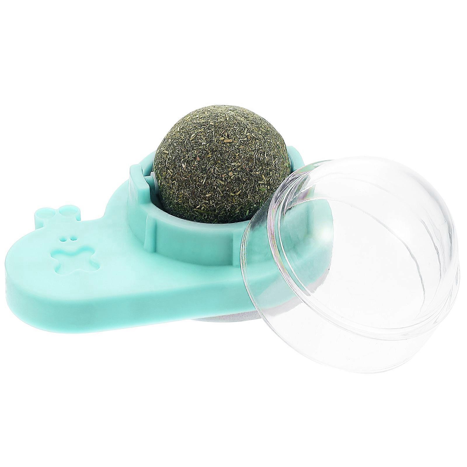 Indoor Cat Treat Catnip Ball for Training Use 2Pcs Green Adhesive Wall Balls