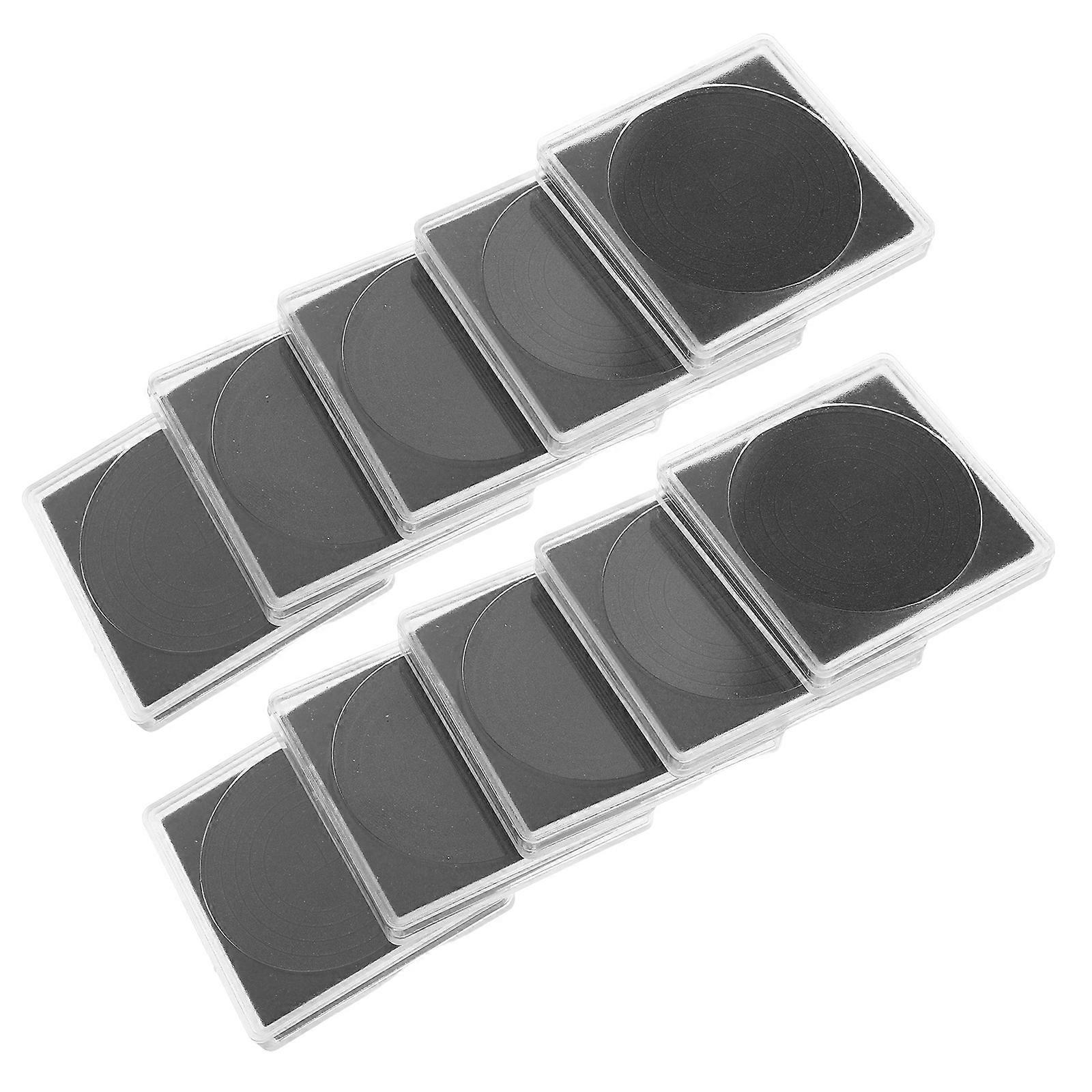 Clear Coin Holder Small Square Organizer for Storage 60Pcs