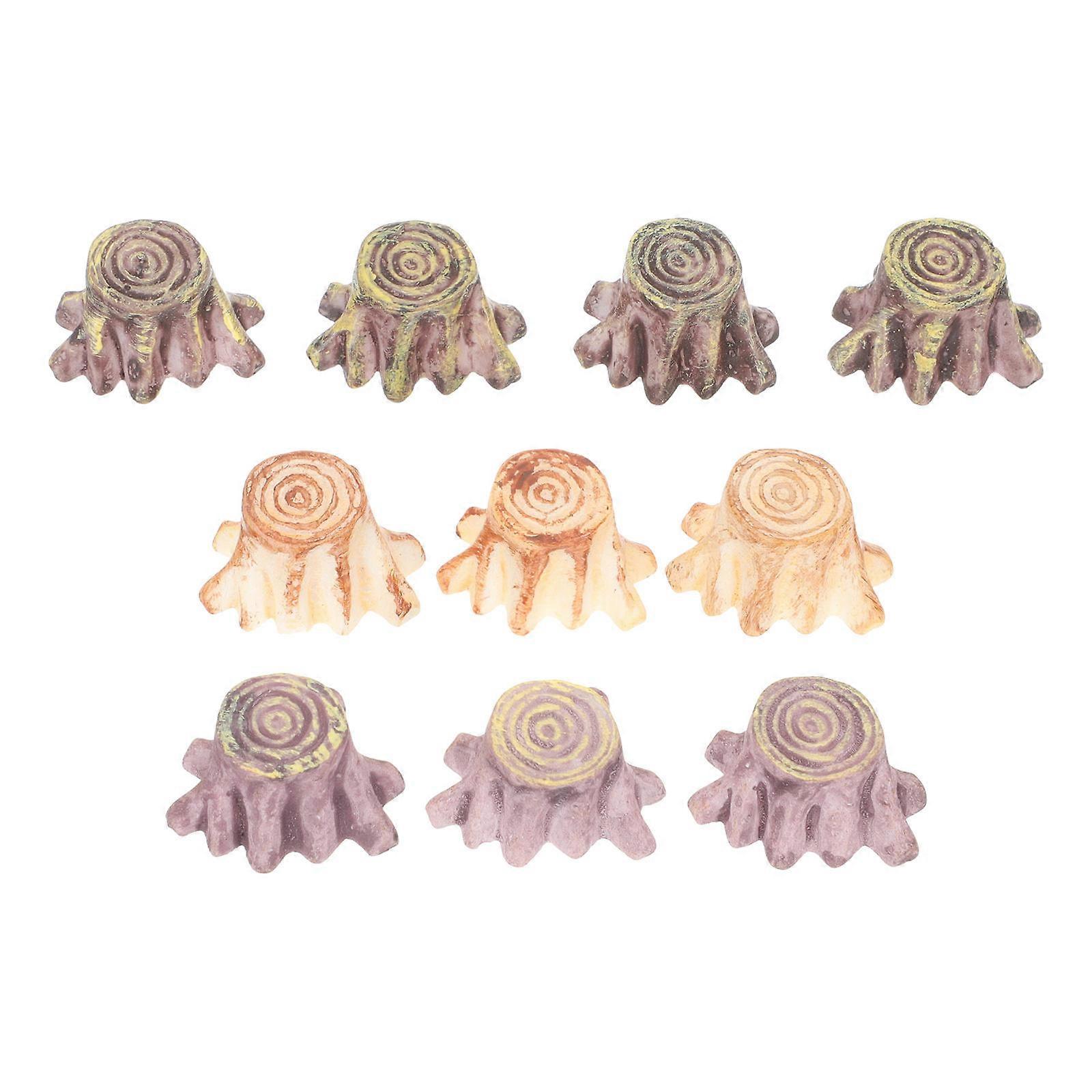 Mini Stump Decor Small Tree Stump Model for Decoration 20Pcs