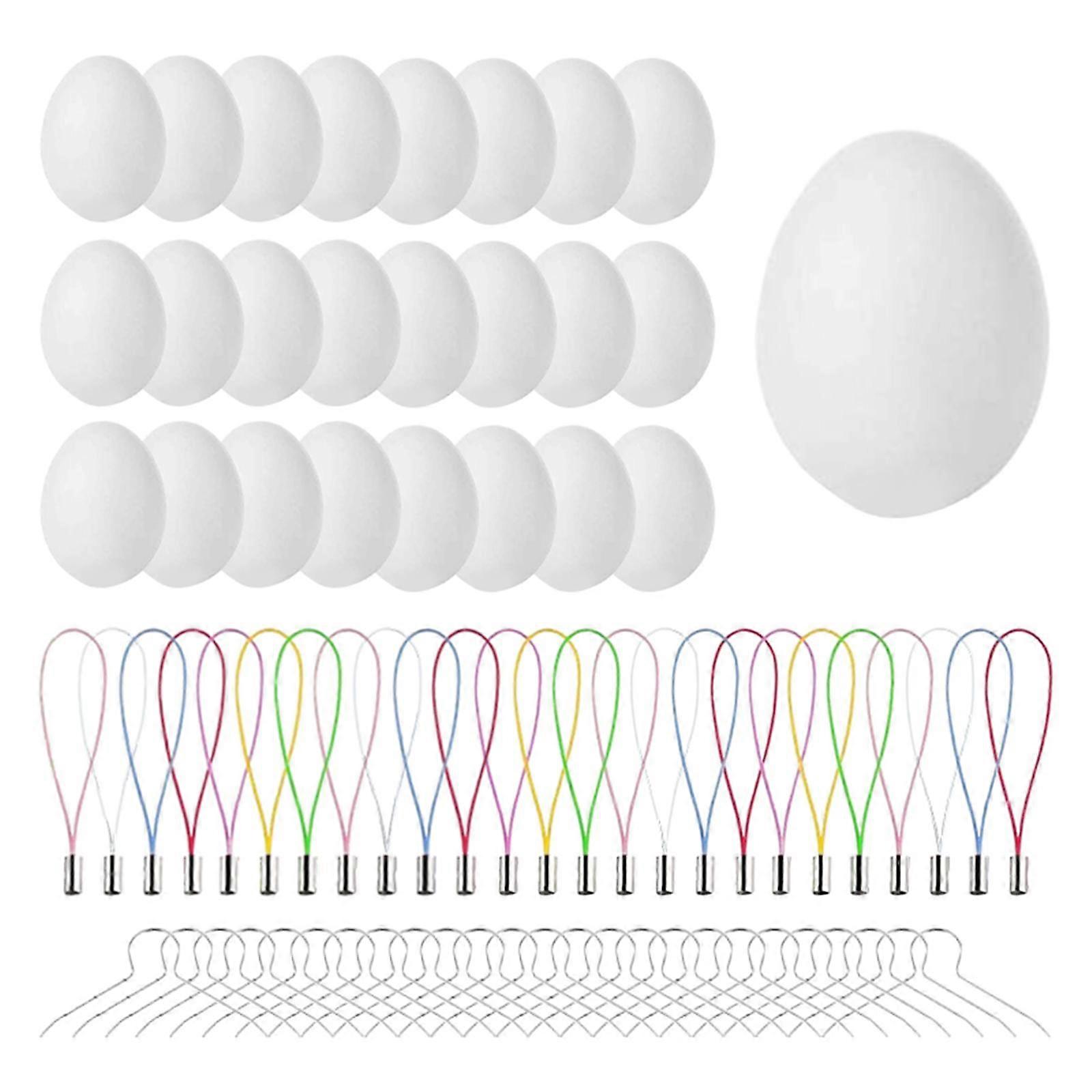 25 Pieces White Easter Eggs 4x6cm for School Projects Kindergarten Classroom