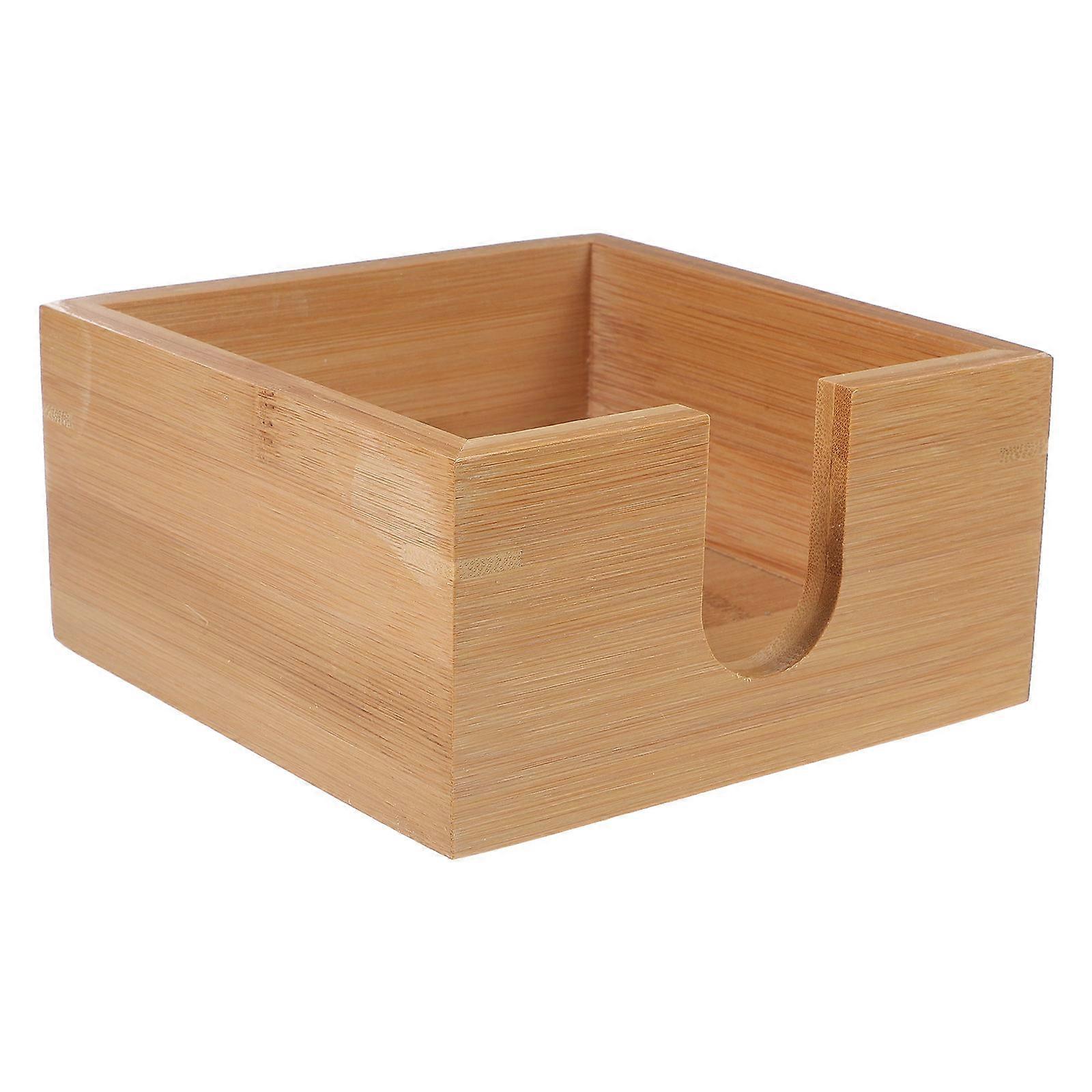 Bamboo Napkin Dispenser Table Napkin Holder Square Shape For Dining Table 14X14X7CM Tissue Organization 5Pcs