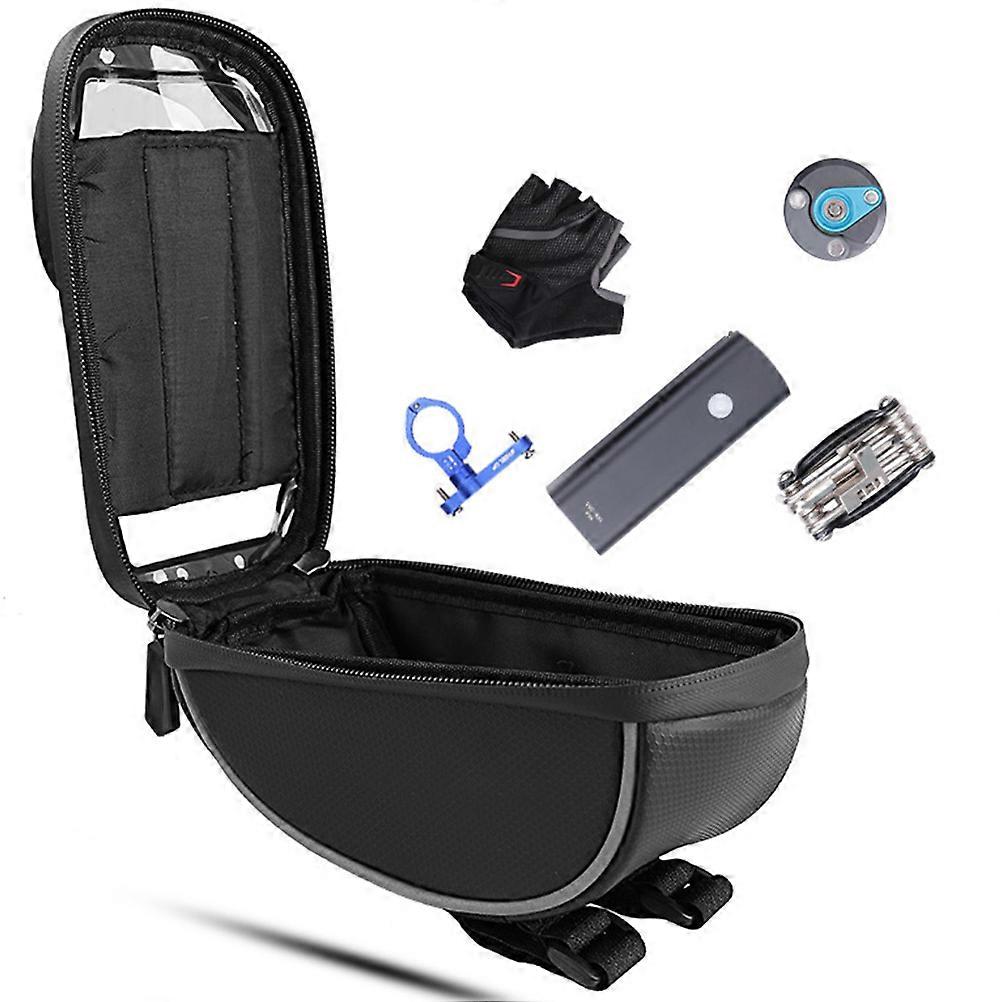 Bike Pouch Practical Handlebar Bag for Outdoor Use Black