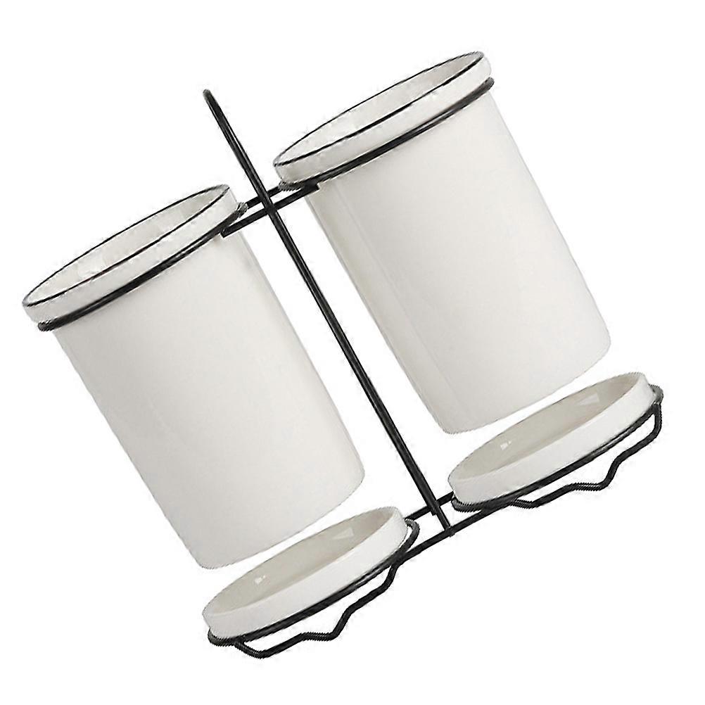 Chopstick Holder Kitchen Organization White Drainage Rack 1 Set Square Design