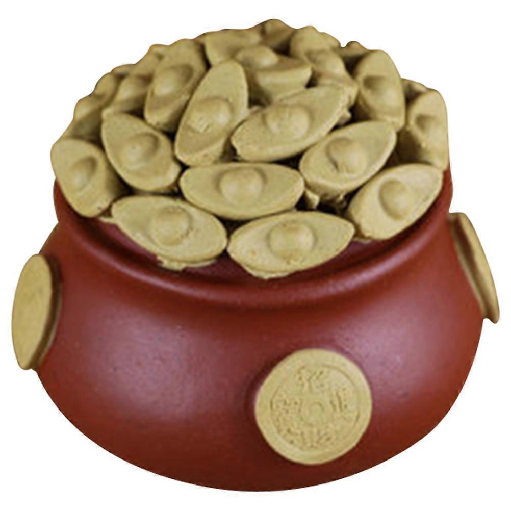 Tea Pet Cornucopia Ornament for Decor 5Pcs Red Stoneware Figurines