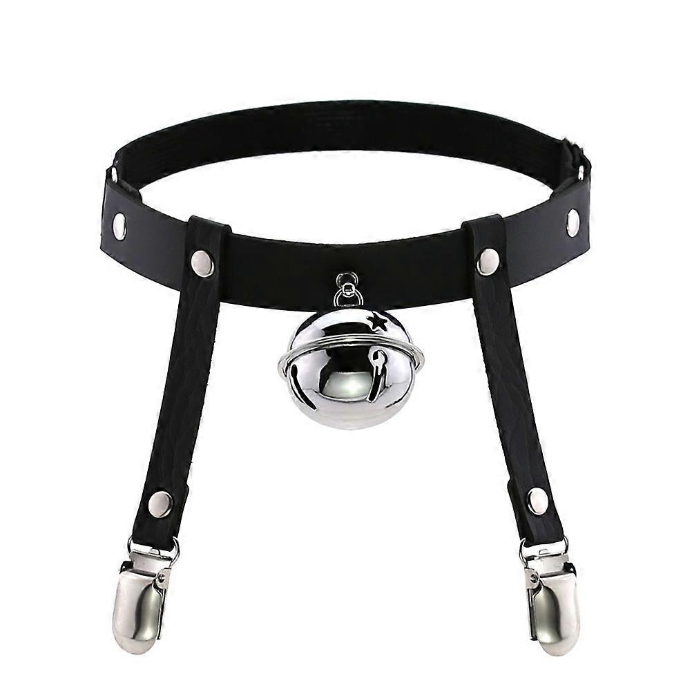 3Pcs Punk Style Elastic Leg Ring Garter for Decoration Black