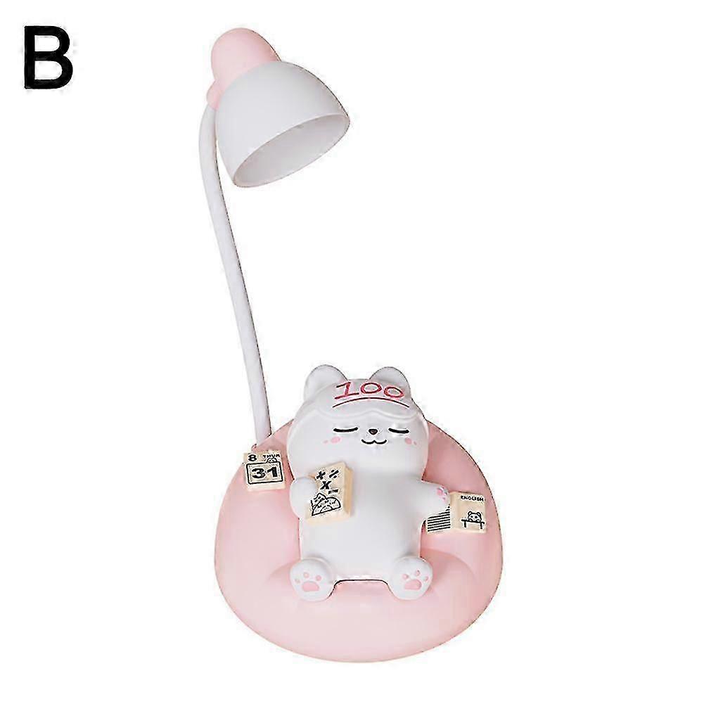 LED Desk Lamp Mini Cat Dimming Reading Light 3 Lighting Mode USB Rechargeable