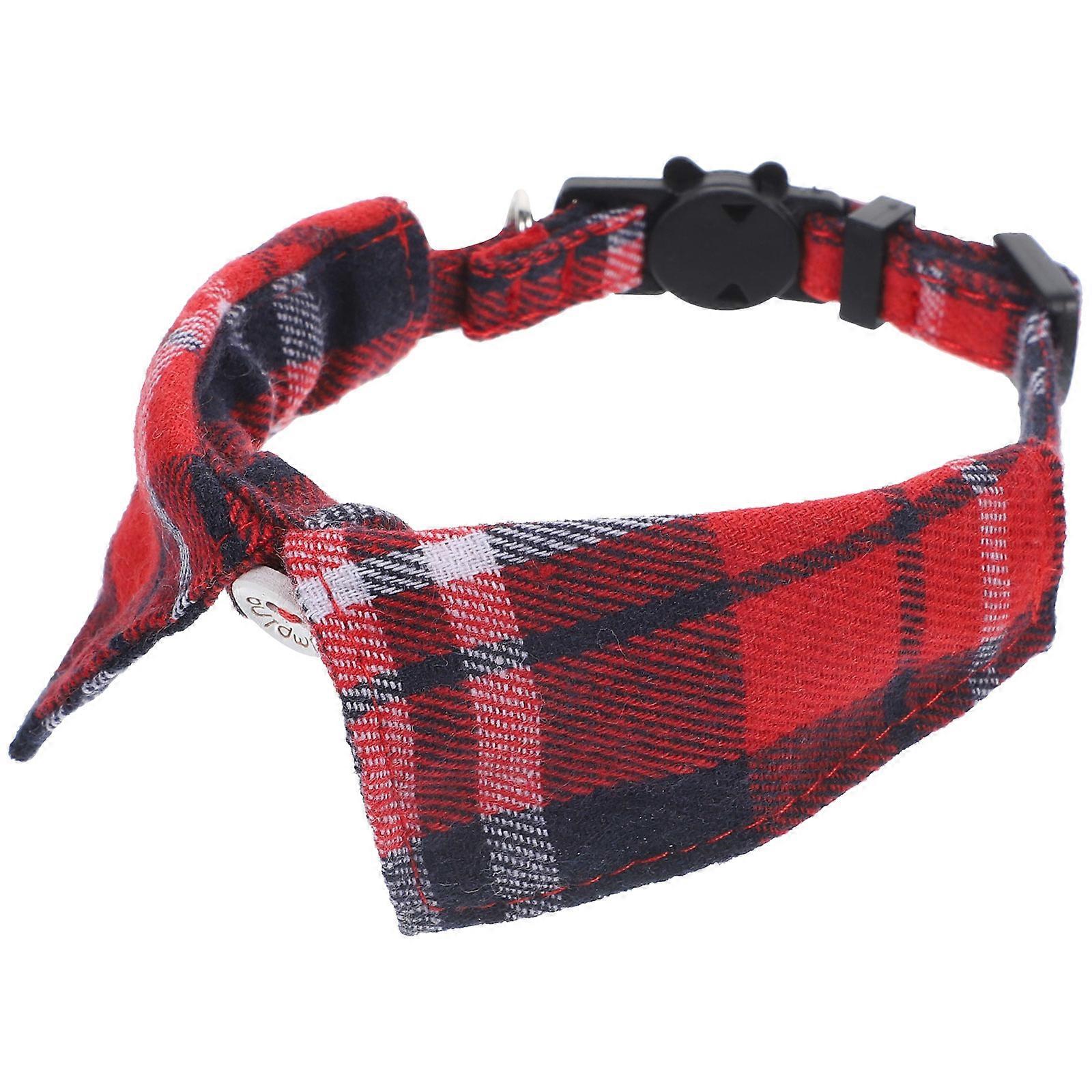 Cat Collar Cute Kitten Collar with Bell Adjustable Red 5Pcs Set