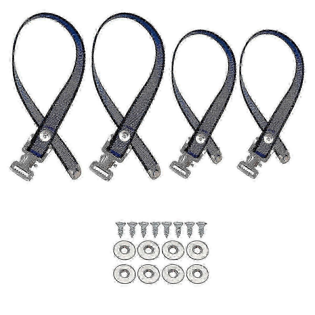 4PCS Drywall Stilts Straps, Adjustable Replacement Foot Band Straps Kit, Universal Fit for Stilts with Double-Buckle