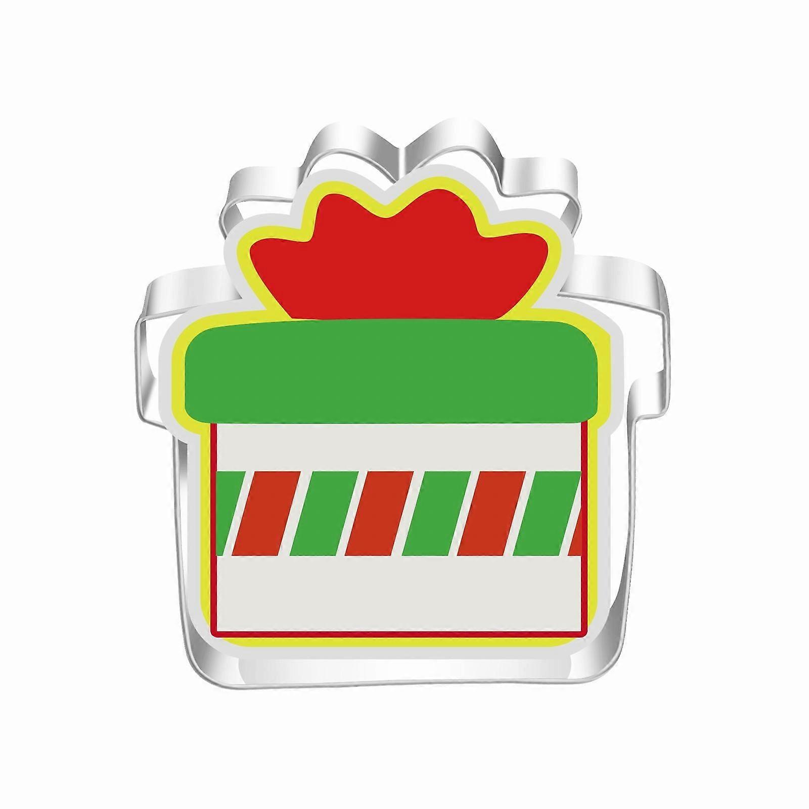 Large 4" Christmas Cookie Cutters Set - Compatible with Holiday Baking, Stainless Steel Snowman, Tree, Snowflake - Includes Recipe Guide, Multi-color