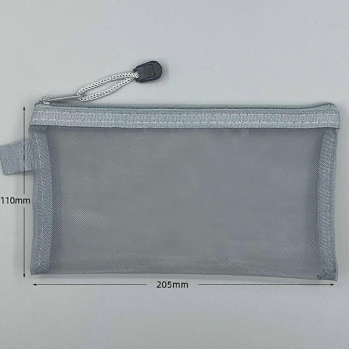 Simple transparent mesh pencil bag large capacity zipper buggy bag only for student exams portable pencil bag stationery case