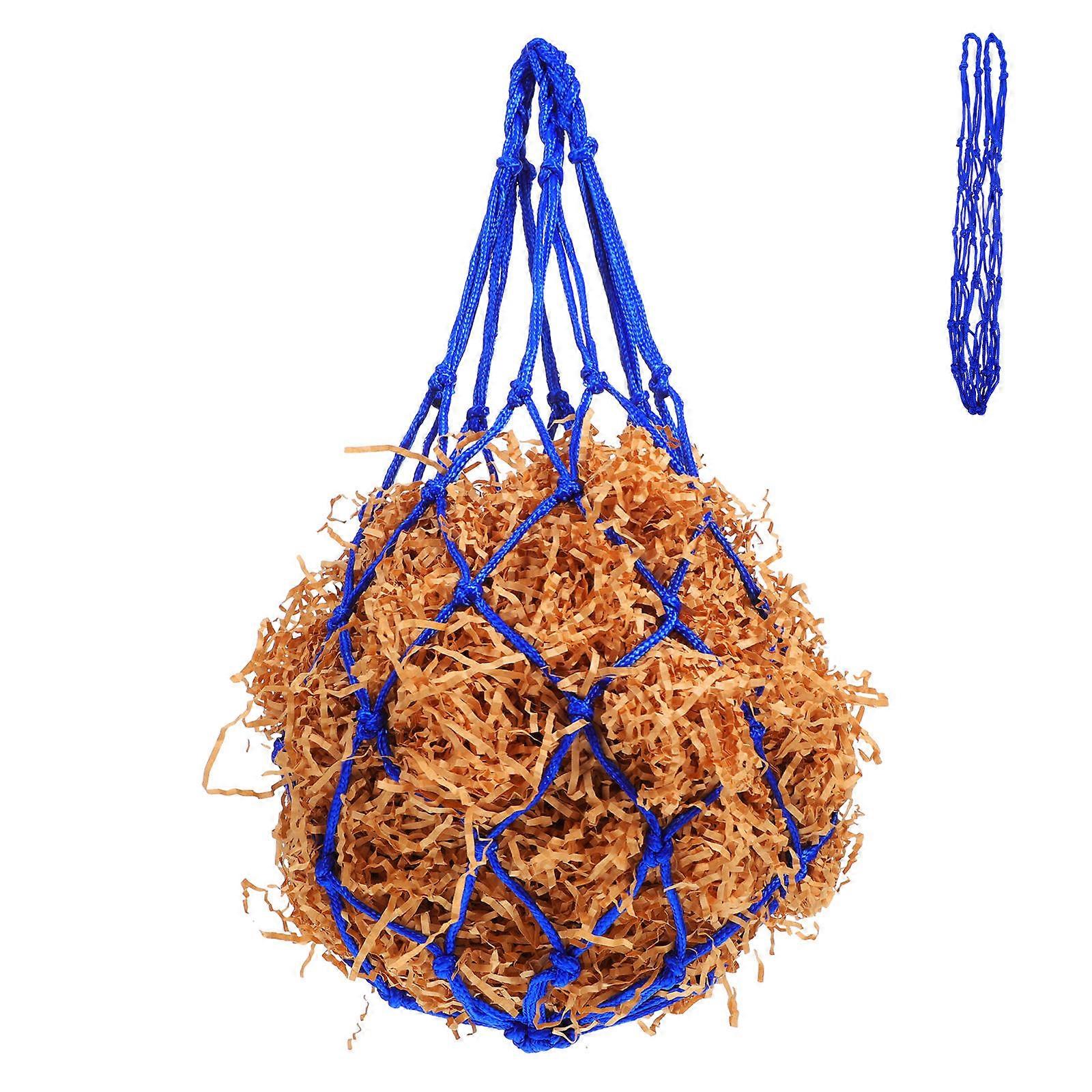 Livestock Feeder Poultry Feeding Mesh Bag for Storage 2Pcs Durable Blue