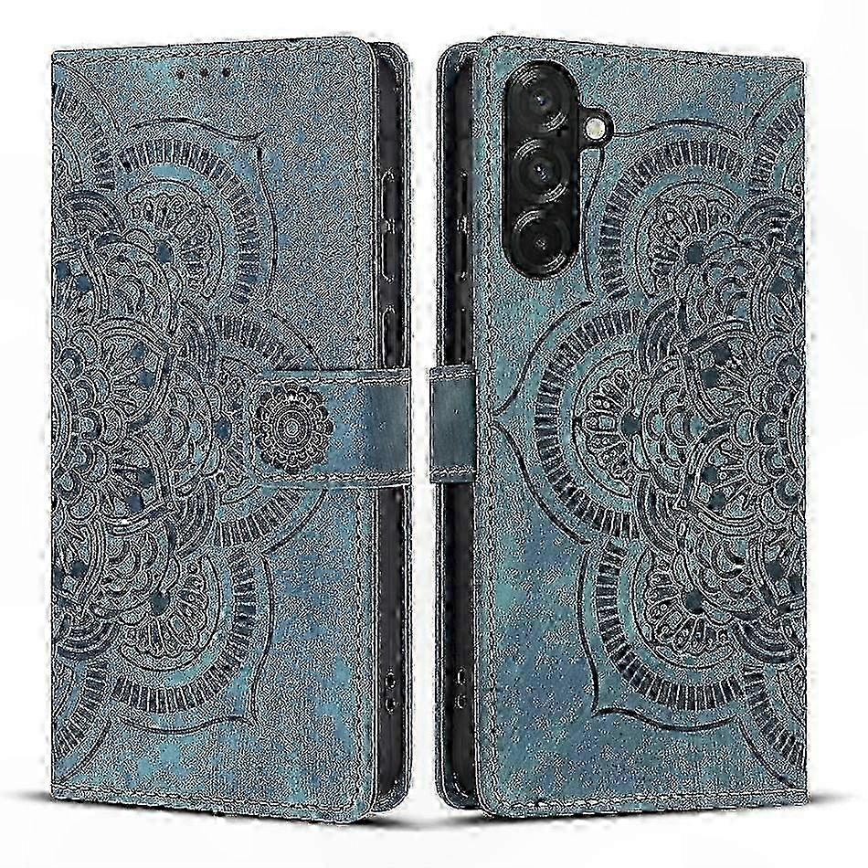 Retro Frosted Leather Case with Mandala Emed Design for Phone