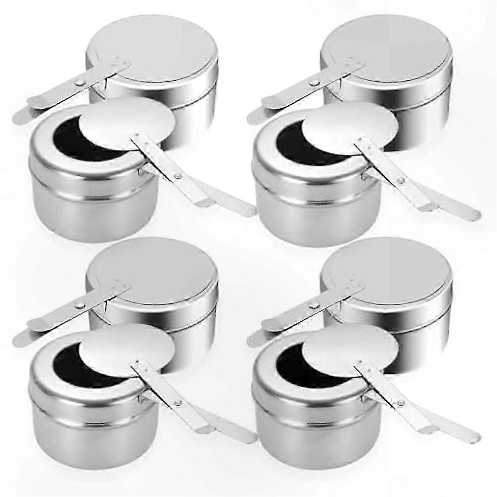 Stainless Steel Chafing Fuel Holders with Covers, 8-Pack Heat Box Wick Holders for Catering and Outdoor Cooking