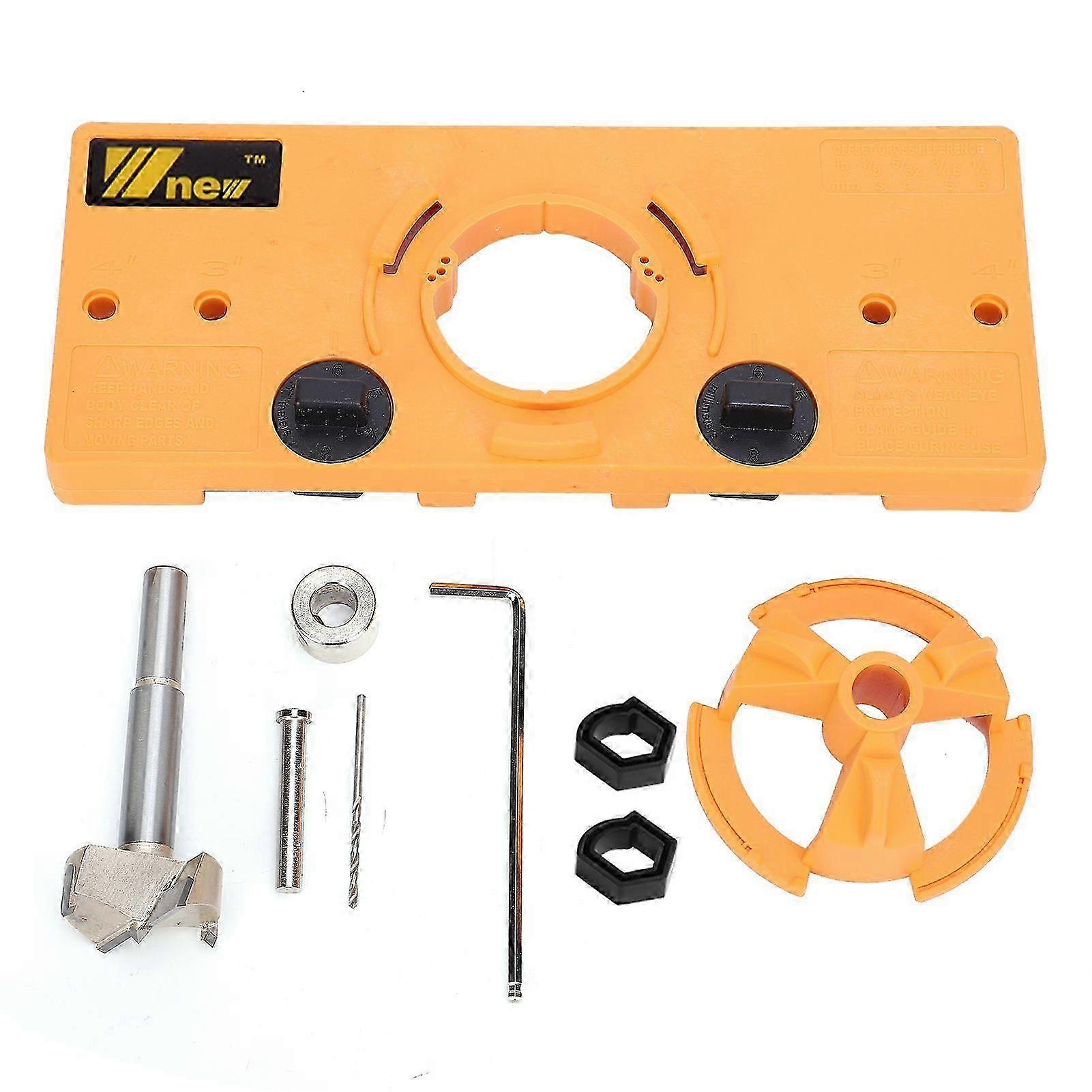 35mm Concealed Hinge Jig Boring Hole Drill Guide Cutter Bit Set
